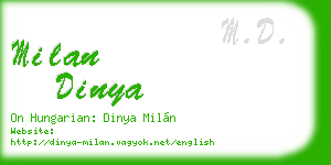milan dinya business card